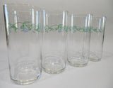 ❤️ 4 Corelle COUNTRY COTTAGE 16-oz GLASSES Straight Sides Cooler Tumblers Hearts Vines