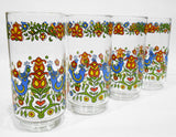 ❤️ 4 NEW Corelle COUNTRY FESTIVAL 16-oz GLASSES Friendship Blue Birds TUMBLERS Libbey