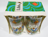❤️ 4 NEW Corelle COUNTRY FESTIVAL 16-oz GLASSES Friendship Blue Birds TUMBLERS Libbey