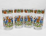 ❤️ 4 NEW Corelle COUNTRY FESTIVAL 16-oz GLASSES Friendship Blue Birds TUMBLERS Libbey