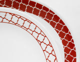 ❤️ NEW 12-pc Corelle CRIMSON TRELLIS DINNERWARE SET Dinner Lunch PLATES & BOWLS