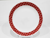 ❤️ 1 Corelle CRIMSON TRELLIS Choose DINNER or LUNCH PLATE *Red Hot Retro Geometric