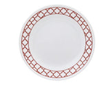 1 Corelle Livingware CRIMSON TRELLIS 6 3/4" BREAD Dessert PLATE *Red Geometric