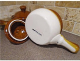 4 GLAZED Stoneware CHILI BEAN SOUP CROCKS French Onion Stew 10-oz CASSEROLES New