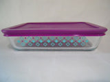 6-pc Pyrex DIAMONDS Rectangular Storage Container Set 11 6 3 Cup Turquoise Purple
