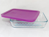 6-pc Pyrex DIAMONDS Rectangular Storage Container Set 11 6 3 Cup Turquoise Purple