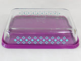 Pyrex DIAMONDS 3 Cup RECTANGULAR Food Storage Container TURQUOISE PURPLE