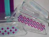 6-pc Pyrex DIAMONDS Rectangular Storage Container Set 11 6 3 Cup Turquoise Purple