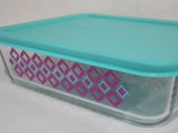 6-pc Pyrex DIAMONDS Rectangular Storage Container Set 11 6 3 Cup Turquoise Purple