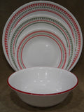 CORELLE Winter HOLIDAY Cross Stitch 6 3/4" BREAD PLATE Christmas RED & GREEN