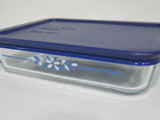 Pyrex PRAIRIE GARDEN 3 Cup RECTANGULAR Food Storage Container Floral BLUE Cover