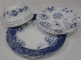 Corelle Signature INDIGO BLOOMS Choose: 11" Dinner OR 8.5 Lunch PLATE *Dark Blue Floral