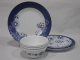 Corelle Signature INDIGO BLOOMS Choose: 11" Dinner OR 8.5 Lunch PLATE *Dark Blue Floral