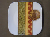 ❤️  NEW Corelle Square BAMAKO 10 1/4" Dinner Plate GEOMETRIC AFRICAN FABRICS