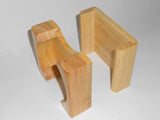 LIGHT OAK Wooden Drink COASTER CADDY Holder 4" ROUND or SQUARE Stoneware Tile Wood