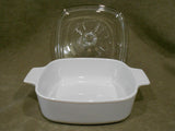 ❤️ 3-pc CORNINGWARE 1-Qt CASSEROLE & COVERS A-1-B Pyroceram Winter Frost White