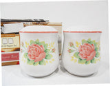 Corelle ELEGANT ROSE Stoneware SALT & PEPPER SHAKER SET Pink Floral w/ Box