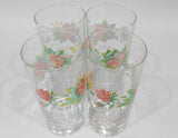 ❤️ NEW 4 Corelle ELEGANT ROSE 16-oz TUMBLER GLASSES Pink Weighted Bottom Drinkware