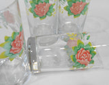 ❤️ NEW 4 Corelle ELEGANT ROSE 16-oz TUMBLER GLASSES Pink Weighted Bottom Drinkware