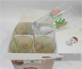 ❤️ NEW 4 Corelle ELEGANT ROSE 16-oz TUMBLER GLASSES Pink Weighted Bottom Drinkware