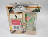 ❤️ NEW 4 Corelle ELEGANT ROSE 16-oz TUMBLER GLASSES Pink Weighted Bottom Drinkware