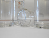 ❤️ NEW Corelle 4 ENGLISH BREAKFAST 16 oz GLASS Tumblers PINK Rosettes BLUE Ribbon