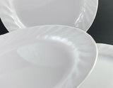 ❤️ 1 CORELLE Impressions ENHANCEMENTS 10.25" DINNER PLATE White Swirl Rim