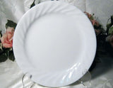❤️ 1 CORELLE Impressions ENHANCEMENTS 10.25" DINNER PLATE White Swirl Rim
