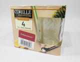 ❤️ New 4 CORELLE ENHANCEMENTS 7-oz JUICE GLASSES *Frosted Swirls Weighted Bottoms