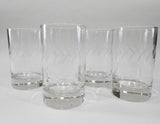 ❤️ New 4 CORELLE ENHANCEMENTS 7-oz JUICE GLASSES *Frosted Swirls Weighted Bottoms