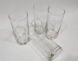 ❤️ NEW 4 Corelle ENHANCEMENTS 16-oz GLASSES 6" Drink Tea Cooler Tumblers Frosted Swirls