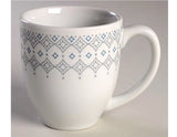 ❤️ 1 Corelle Signature EVENING LATTICE 13-oz Porcelain MUG CUP Gray Blue Diamonds