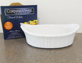 1 Corningware FRENCH WHITE 18-oz AU GRATIN APPETIZER DISH Oval Stoneware Baker