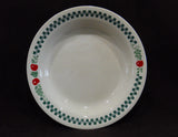 Corelle FARM FRESH Sandstone 15-oz Flat Rim Soup BOWL Green Gingham Apples JAM
