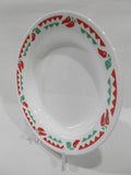 ❤️ Corelle FIESTA 15-oz BOWL Flat Rim Pasta Soup Plate *Red Green Chili Peppers