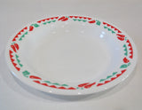 ❤️ Corelle FIESTA 15-oz BOWL Flat Rim Pasta Soup Plate *Red Green Chili Peppers