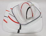 16-pc CORELLE Square FINE LINES DINNERWARE SET *Black Red Sweeping Arcs