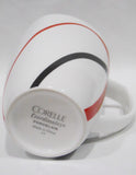 16-pc CORELLE Square FINE LINES DINNERWARE SET *Black Red Sweeping Arcs
