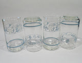 4 Corelle FIRST OF SPRING 10-oz GLASSES 4 3/4 Tumblers White Blue Floral Blossom