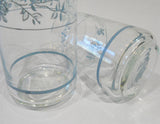 2 Corelle FIRST OF SPRING 10-oz GLASSES 4 3/4 Tumblers White Blue Floral Blossom