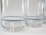 4 *NEW Corelle FIRST of SPRING 16-oz GLASSES Cooler Low Foot Tumblers White Blue Blossoms