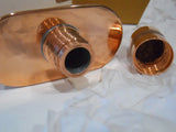 *New JACOB BROMWELL 9-oz VERMONTER FLASK 4 x 3 Screw Top Authentic Pure Copper