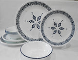 ❤️ NEW 12-pc Corelle FLORENTIA Dinnerware Set *Navy Blue Snowflake Star of David