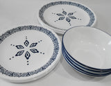 ❤️ NEW 12-pc Corelle FLORENTIA Dinnerware Set *Navy Blue Snowflake Star of David