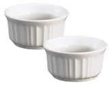2 Corningware FRENCH WHITE Stoneware RAMEKINS Choose: ROUND 4-oz OR 7-oz