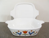 2-pc Corningware COUNTRY FESTIVAL Pyroceram Petite Pan P41 DISH & Plastic COVER