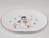 Corelle FROSTY MORN Snowman SERVING PLATTER Christmas Winter Snow Snowmen