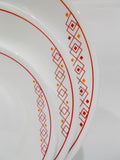 ❤️ Corelle FUSION CHILI RED 10 1/4" DINNER or 8 1/2" LUNCH PLATE *Inspired by Folk Art patterns