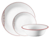 ❤️ NEW 12-pc Corelle FUSION CHILI RED Dinnerware Set *Inspired by Folk Art patterns