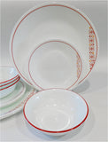 ❤️ NEW 12-pc Corelle FUSION CHILI RED Dinnerware Set *Inspired by Folk Art patterns